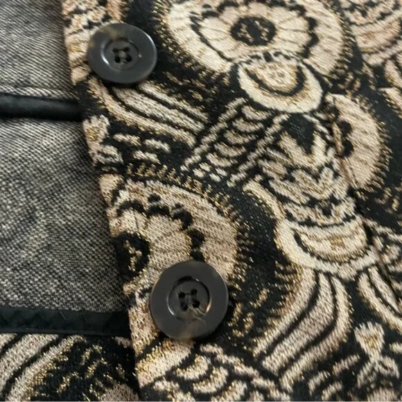 Diane Von Furstenberg “Kelly” Baroque Blazer – Size 8 (Black & Beige) - Picture 6 of 7